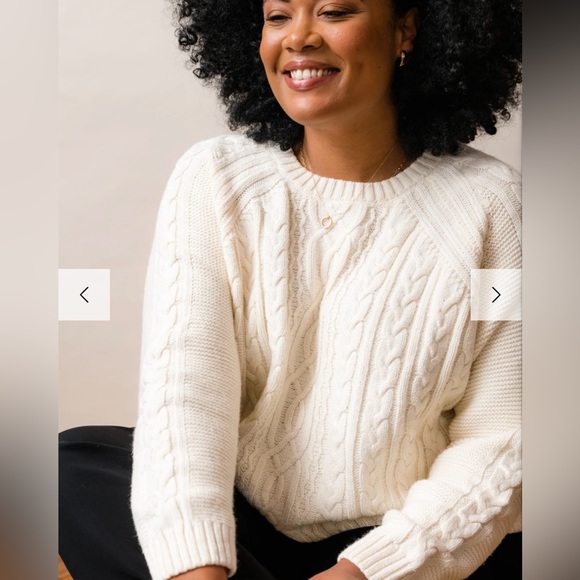 Able Claudette Fisherman Sweater in Antique White, Size XXL - Picture 2 of 8